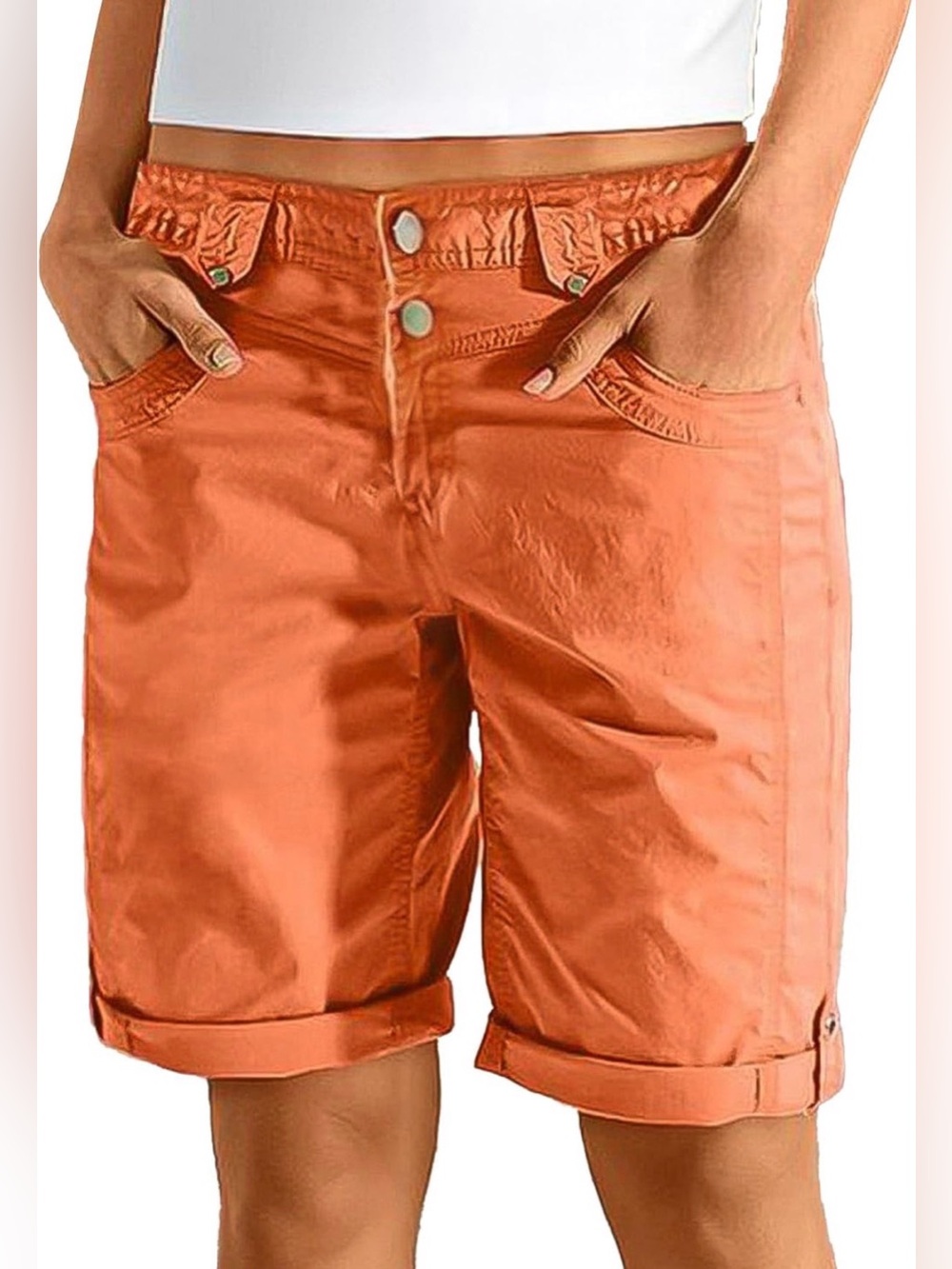 Flamingals Mid Waist Wide Leg Cargo Summer Shorts Vintage Shorts L PS11-6